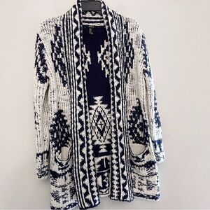 Vintage 90s Forever 21 Fair Isle preppy western academia ski resort cardigan